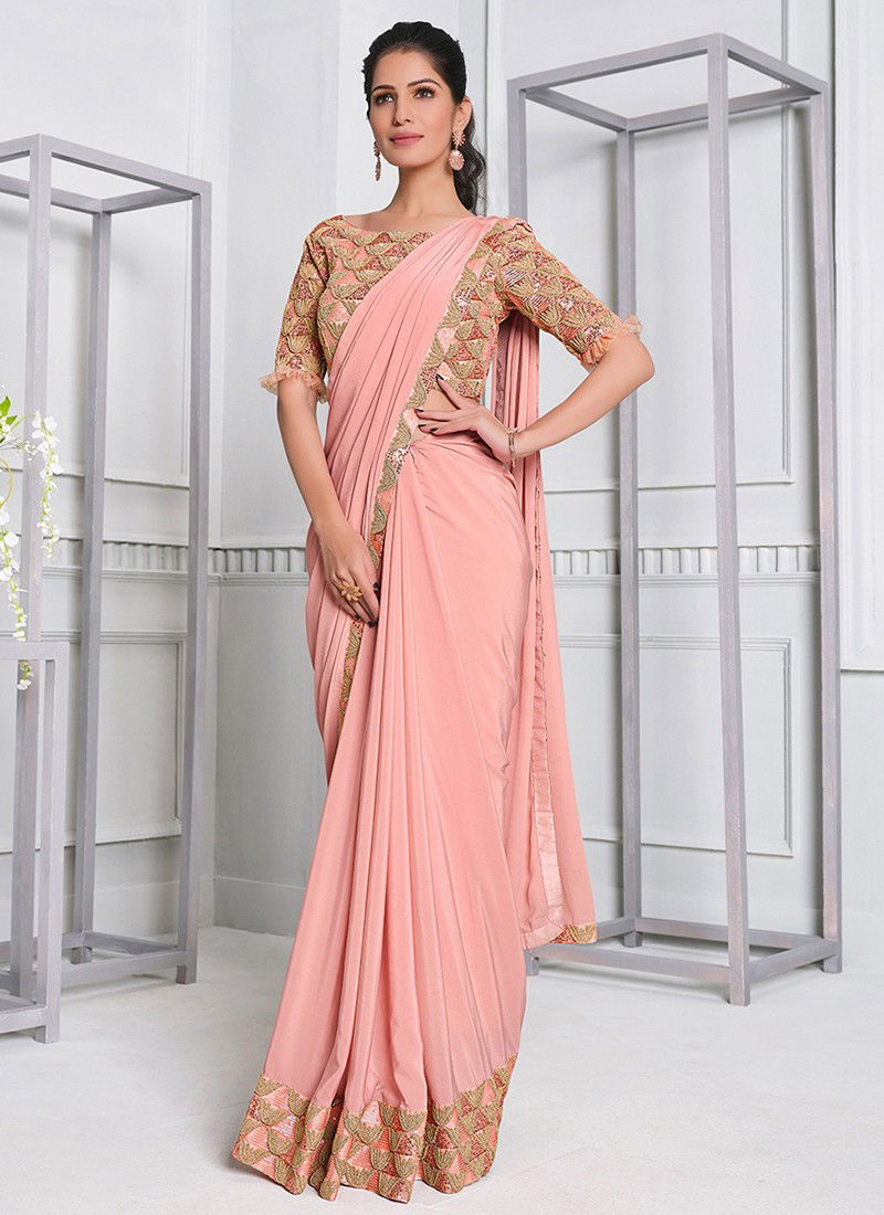 MOHMANTHAN 21500 Fancy Designer Party Wear Stylish Lycra Heavy Sequins Embroidery Work Saree Collection
